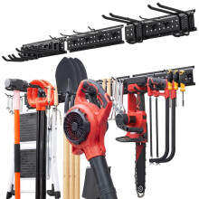 Muur Gereedschap Houder voor Tuin 1257,3 mm-Duoku-Robuste Muursteun met een Totale Belasting van 272 kg, Voorzien van 3 Geperforeerde Rails