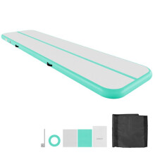 Aufblasbare Gymnastikmatte 4x1 m-Duoku-Mentholgrün, ideal für Yoga, Cheerleading und Tumbling zu Hause, Dicke 10 cm