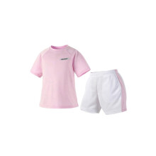 (pink, 6Y) Kids Summer Sports Suit Girls Quick Dry Ice Feel Tops Shorts Set Outdoor Running Gear
