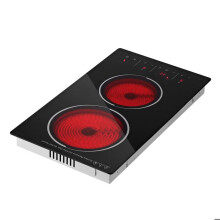 Plaque Vitrocéramique à 2 Zones de Cuisson-Duoku-30 cm, Puissance de 3000 W, Compatible avec Divers Types de Casseroles et Poêles