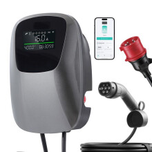 Ladestation für Elektrofahrzeuge 11 kW-Duoku-Dreiphasig Typ 2 CEE 16 A, Haushaltsnutzung 400 V AC, Digitale Anzeige
