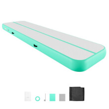 Aufblasbare Gymnastikmatte - DUOKU - HCYL-KFQD-020 - 400x100x20 cm - Minzgrün - Tragfähigkeit 200 kg