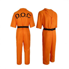 (orange, M) Halloween Prisoner Costume Adult Orange Jail Outfit Prison Uniform Set
