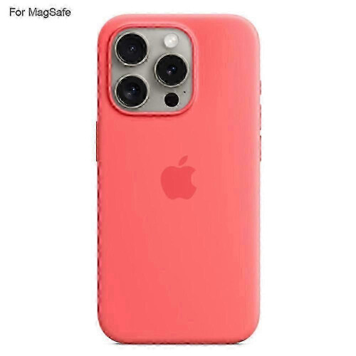(Deep Pink) Liquid Silicone Protective Case for iPhone 15 Pro Max with MagSafe Charging and Popover Design