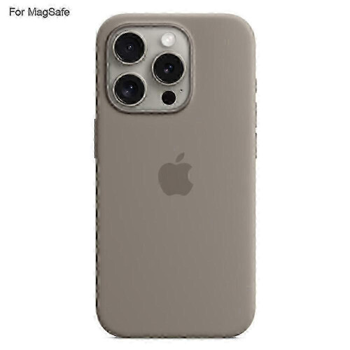 (Grey) Liquid Silicone Protective Case for iPhone 15 Pro Max with MagSafe Charging and Popover Design