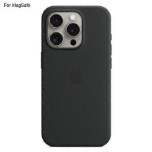 (Black) Liquid Silicone Protective Case for iPhone 15 Pro Max with MagSafe Charging and Popover Design