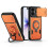 (Orange) Compatible For iPhone 17 Case with Slide Lens Cover Rotatable Kickstand Shockproof TPU + PC Phone Shell 1