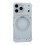 (Silver) Compatible For iPhone 17 Pro Frameless Case Magnetic Kickstand Horse Pattern Translucent Matte PC Phone Cover 1