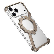(Gold) Compatible For iPhone 17 Pro Kickstand Case Compatible with MagSafe Z Shape Bumper Phone Cover 2025
