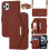 (Brown) For iPhone 11 Pro Cross Texture Lanyard Leather Phone Case 1