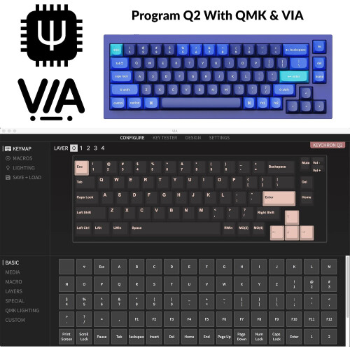 Keychron Q2 Wired Custom Mechanical Keyboard Blue 1