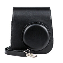 PU Leather Case Bag with Shoulder Strap Compatible with Fujifilm Instax Mini 11 CameraBlack