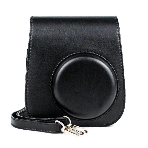 PU Leather Case Bag with Shoulder Strap Compatible with Fujifilm Instax Mini 11 CameraBlack