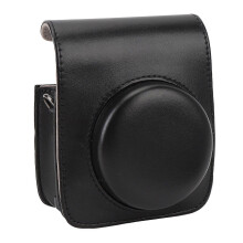 Protective Case Compatible with Mini 90 Light Luxury PU Leather Digital Camera Storage Bag with Portable Shoulder Strap Black