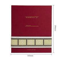 Photo Album Clear Film Air Isolation Large Capacity DIY Gifts Compatible with Family Wedding Anniversary Red