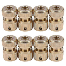 8PCS 1/2 Inch Brass Hose Connector Quick Fitting for Garden Pipe-JJ