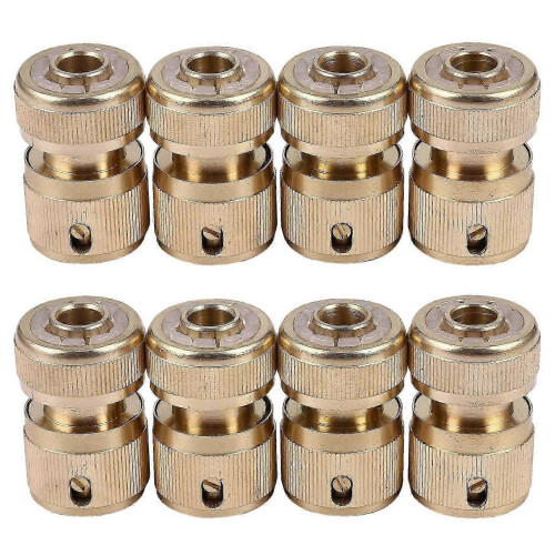 8PCS 1/2 Inch Brass Hose Connector Quick Fitting for Garden Pipe-JJ