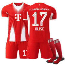 (red, 24) (red, 24) (#17 OLISE) 25-26 Bayern Munich home Football Jersey for Kids and Adults
