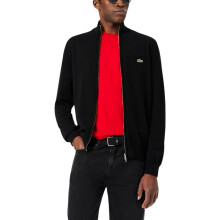 (Black, XL) Lacoste Mens Sweater Zipped Lightweight Jumper