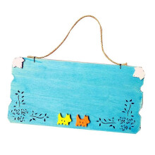 Blue Wooden Door Sign Plaque for Door Decoration with Hanging Function