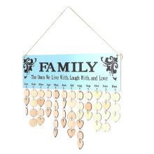 DIY Wooden Birthday Calendar Hanging Board for Family Birthday 1Set
