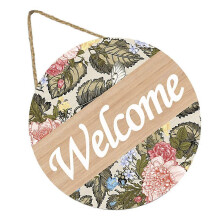 Wooden Welcome Sign Round Core for Decoration Hanging Pendant