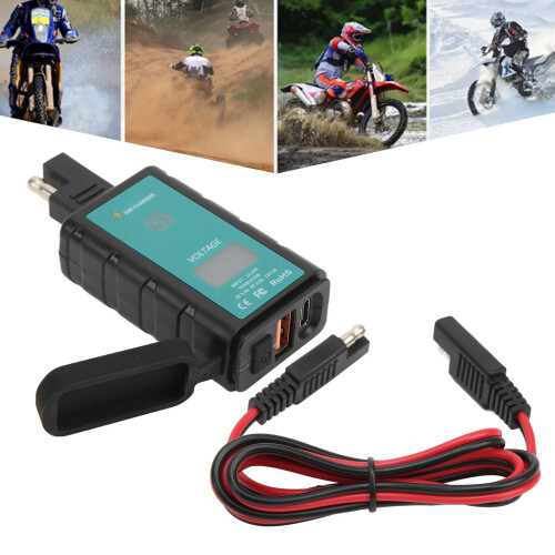 Ladegerät Motorrad USB Typ C SAE Stecker 12V 24V