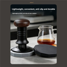 Tapis de Tassement pour Espresso, Tasseur à Café Filtre, Rond, en Silicone Alimentaire, Compact, Antidérapant, Noir