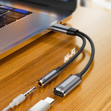 USB-C auf 3,5mm Adapter, 100W PD, Grau