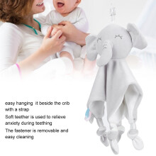 Zahnungshilfe Tuch Elefant Grau Baby 0-2