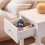 Levede Bedside Table Slim Modern End Table Drawer & Shelf Bedroom White 4