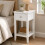 Levede Bedside Table Slim Modern End Table Drawer & Shelf Bedroom White 1