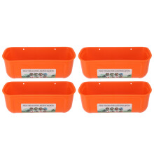 Hängender Futtertrog für Geflügel 4 Stück Orange