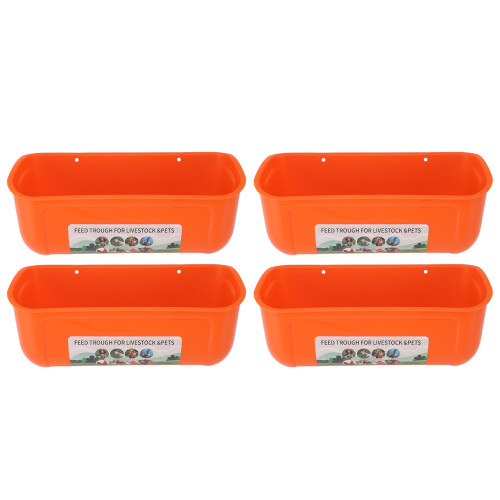 Hängender Futtertrog für Geflügel 4 Stück Orange