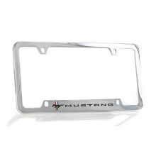 Ford Mustang Pony Chrome Plated Metal Bottom Engraved License Plate Frame Holder