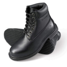 Genuine Grip 7160-7W Mens Slip-Resistant Waterproof 6 in. Soft Toe Wide Work Boot Black - Size 7