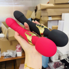 Dual Vibrator Dildo G-Spot Massage Wand Real Clit Stimulator Sex Toys for Women