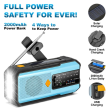 Portable Emergency Wind Up Solar Hand Crank Radio Dynamo FM AM Power Bank Torch