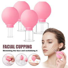 4PCS Facial Cupping Set Silicone Vacuum Suction Face Massage Cupping Cups NEW