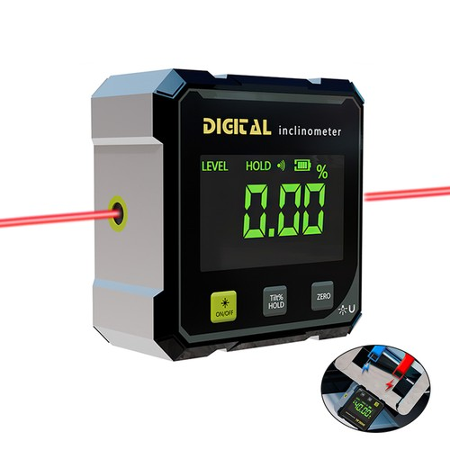 Magnetic Digital Angle Finder Gauge Electronic Laser Level Angle Measuring Tool