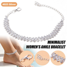2x Silver Diamond Cut Tennis Chain Ankle Bracelet Barefoot Beach Anklets Gift