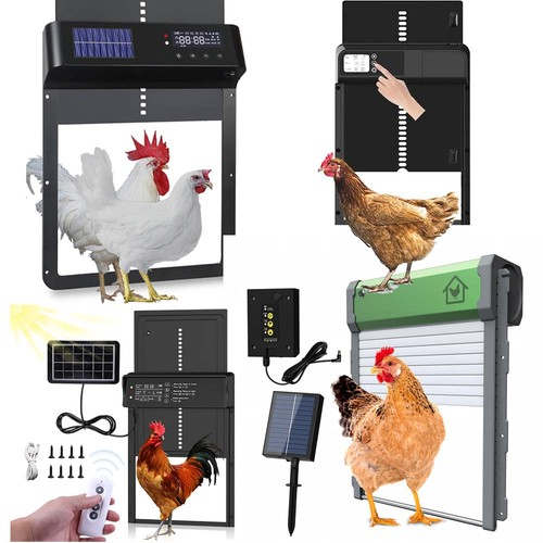 Automatic Chicken Coop Door Chicken Flap Electric Timer Solar Powered Waterproof
