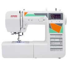 Janome MOD-50 Computerized Sewing Machine with 50 Built-In Stitches 3 One-Step Buttonholes Drop Feed and Accessories Red