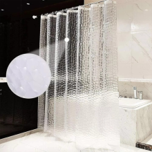EVA Shower Curtain Waterproof With Hooks Weighted Hem 180*200cm HOT