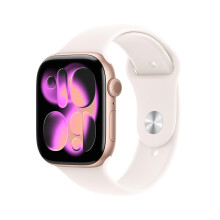 Apple Watch Series 11 [GPS 46mm] Smartwatch with Rose Gold Aluminum Case with Light Blush Sport Band - M/L. Sleep Score Fitness Tracker Health Moni