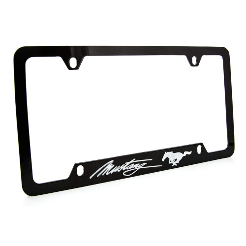 Ford Ford Mustang License Plate Frame Holder (4 Hole Black/Bottom) 1