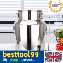 18L Stainless Steel Milk Can Tank Barrel Milk Canister Wine Pail with Sealed Lid