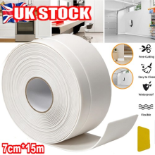 Waterproof PVC Soft Skirting Board 7cm x15m Self Adhesive Wall Base Trim Molding