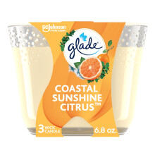 Glade Scented 3-Wick Candle Jar Coastal Sunshine Citrus Fragrance Infused with Essential Oils 6.8 oz