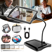 10X LED Magnifier Glass Desk Lamp W/ Light & Stand For Reading Sewing Repairing